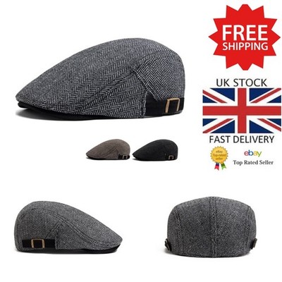 Herren Flatcap - Fischgrät Baskenmütze Freizeitmütze für Retro Mode