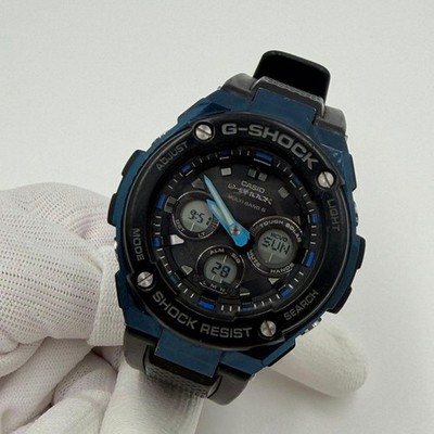 ✨人気モデル G-SHOCK GST W300G CASIO ブラック ブルー Casio G Shock GST W300G Watch Steel Ultra Tough Black Blue G Steel