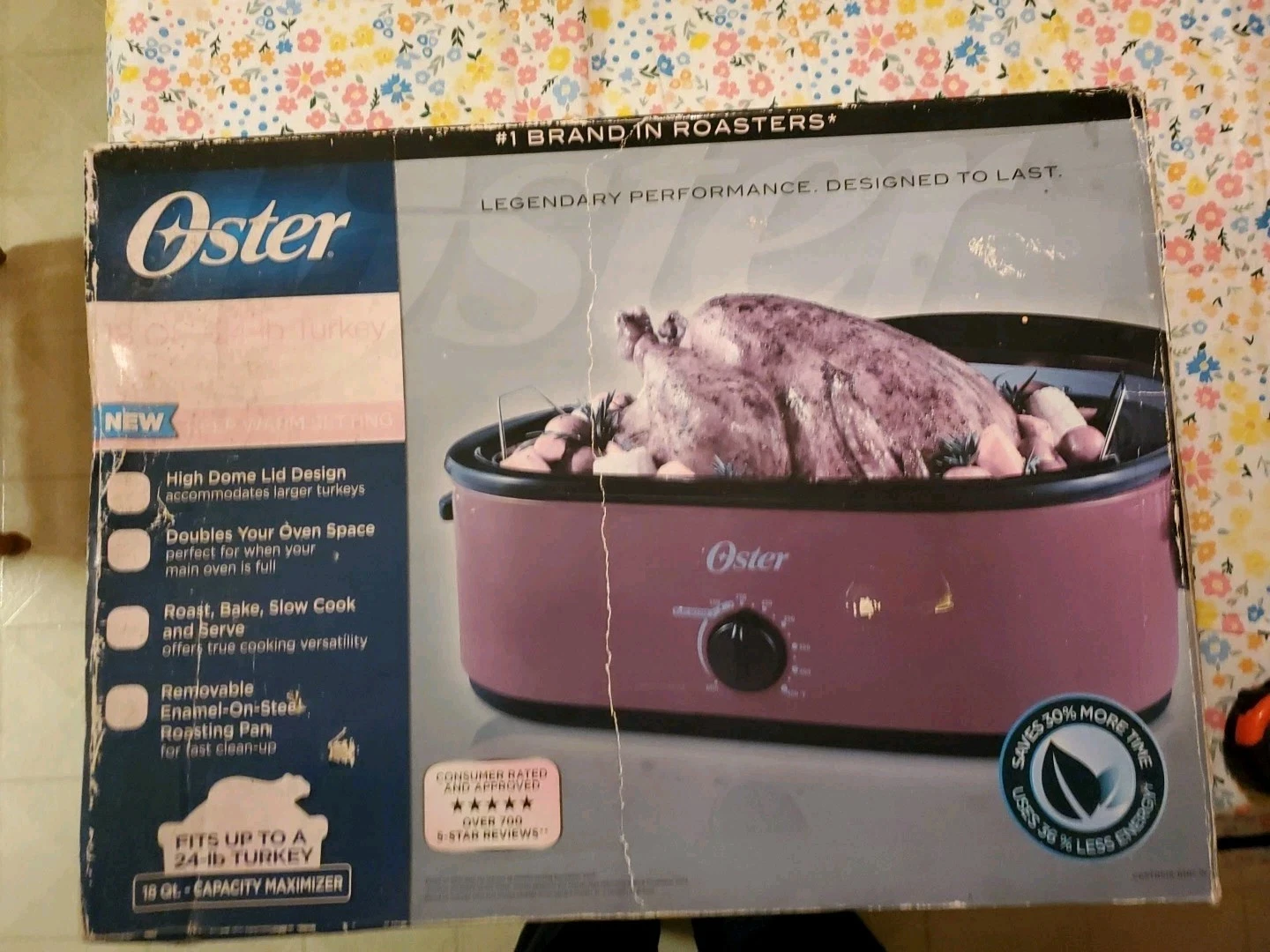 Oster 18 Qt-24lb Turkey Roaster Oven Red/Black,Keep Warm-450° CKSTRS18- RHDW UEC