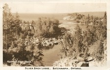 CANADA BATCHAWANA SILVER BIRCH LODGE ANTIQUE REAL PHOTO POSTCARD RPPC