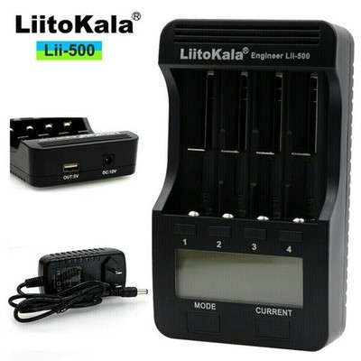 LiitoKala Lii-500 4 Slots Battery Charger For  3.7 Li-ion & 1.2V Ni-MH FS