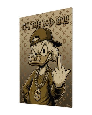 Dagobert Duck Leinwand Bild Pop Art Luxus Mafia Gangster Scarface Bad Guy 