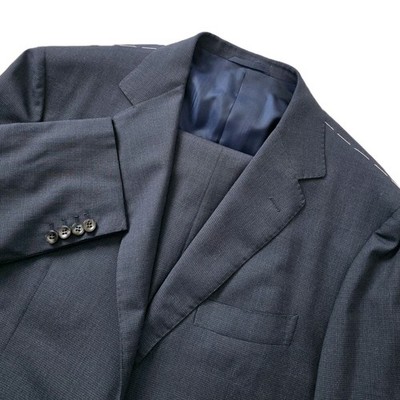 Sartorio Kiton Napoli NWT Navy Blue Check Virgin Wool Abito Suit Men's 46R 40W 