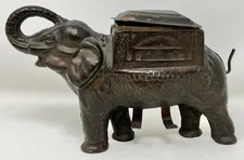 Vintage Cast Iron and Brass Elephant Cigarette Dispenser