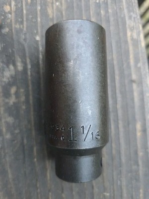 Wright Tool 4934 1/2'' Drive 6 Point Deep Impact Socket 1-1/16'' Black Used