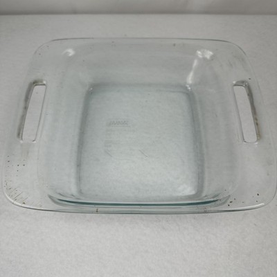 Pyrex C222 Clear 2 Qt Casserole 8 x 8 Square Baking Pan w/ Handles Made In USA
