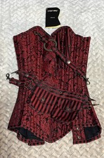 Steampunk Pirate Victorian,  28  Black And Red Corset Story Corset