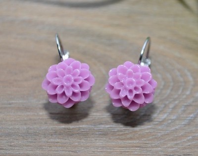 BLUMEN OHRHÄNGER +++ AUSWAHL ++ Blüten Ohrringe Cabochon silber EDELSTAHL Brisur