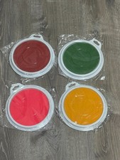 4 Pcs 7" Ink Pads for Kids Handprint Footprint Size Rainbow Stamps Pad, safe