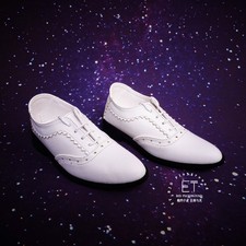 1/4 1/3 Spliced PU Leather Shoes Classical Suit Shoes White Fit Uncle BJD Doll