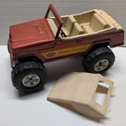 1970s Tonka Jeepster Stump Jumper Copper Pressed Steel Made In USA w/ Roof
