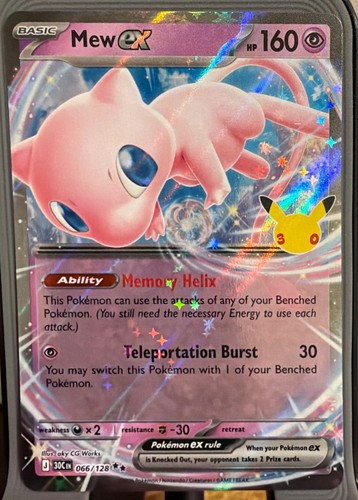 Mew ex 66/128 30th Celebration Double Rare Holo English Pokémon TCG