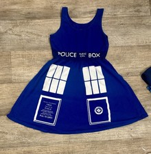 Her Universe Doctor Who TARDIS Tank Dress Blue Graphic Print Scoop Neck M