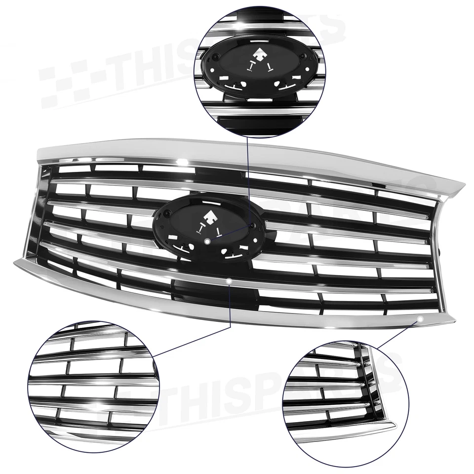 Primed Front Bumper Cover Grille Fog Lamp For 2014-2015 Infiniti QX60 2013 JX35 — 第 4/4 张图片