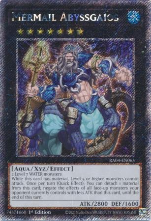 Yugioh! Mermail Abyssgaios - RA04-EN065 - Platinum Secret Rare - 1st Edition Nea