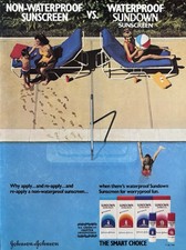 1986 Sundown Sunscreen Original Vintage Adver...