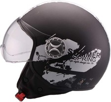 Al Helmets - Casco Demi Jet 101 con VISIERA ELICOTTERISTA - SUMMER Bianco