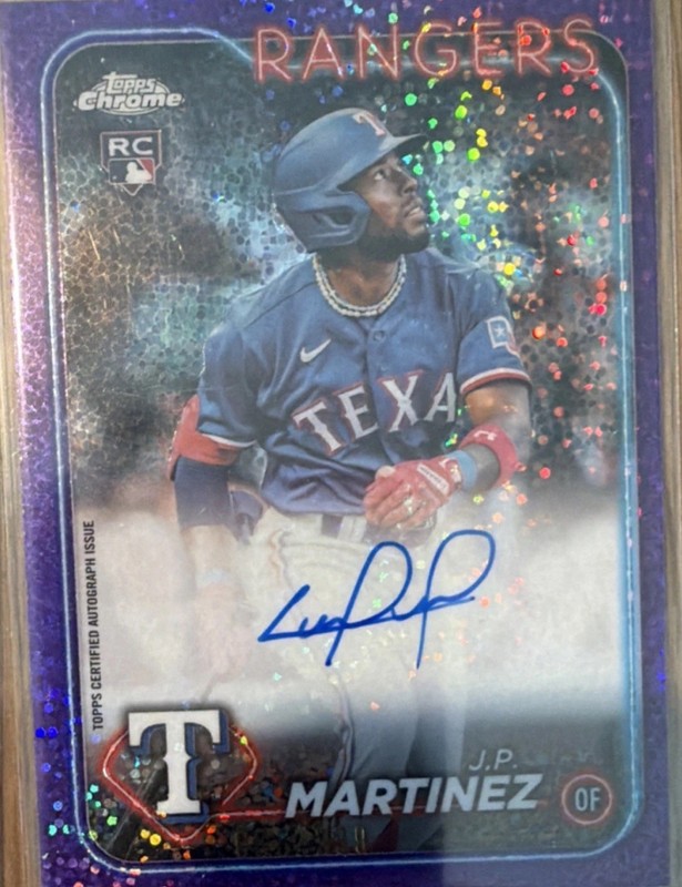 Topps J.P. Martinez Texas Rangers Chrome Rookie Autograph Purple Refractor 2 Ca…