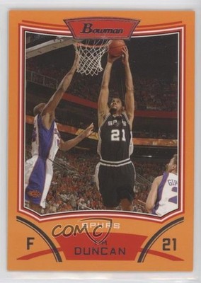 2008-09 Bowman Draft Picks & Stars Orange 137/299 Tim Duncan #21 HOF 8d4