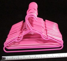 Lot of 20 Hot PINK Child's Kid's Tubular Plastic CLOTHES HANGERS 12" x 6 "