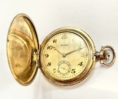 Excellent ELIDA Swiss Rare 16J Gold Filled Full Hunter Pocket