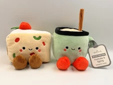Hallmark Better Together FruitCake & EggNog Cup 2 Magnetic Plush Set Fruit Cake