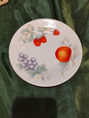 Keramik Salatteller mit gemischten Früchten und Blumenmuster 8 Zoll rund 4er Set - Bild 1 von 3