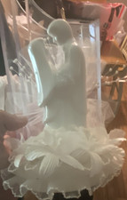 White Plastic Bride and Groom Wedding Cake Topper Figurine Romantic Decoration