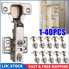 1-40 Cabinet Hinges Full Overlay 35mm Soft Close Hinge Kitchen Clip-on Concealed