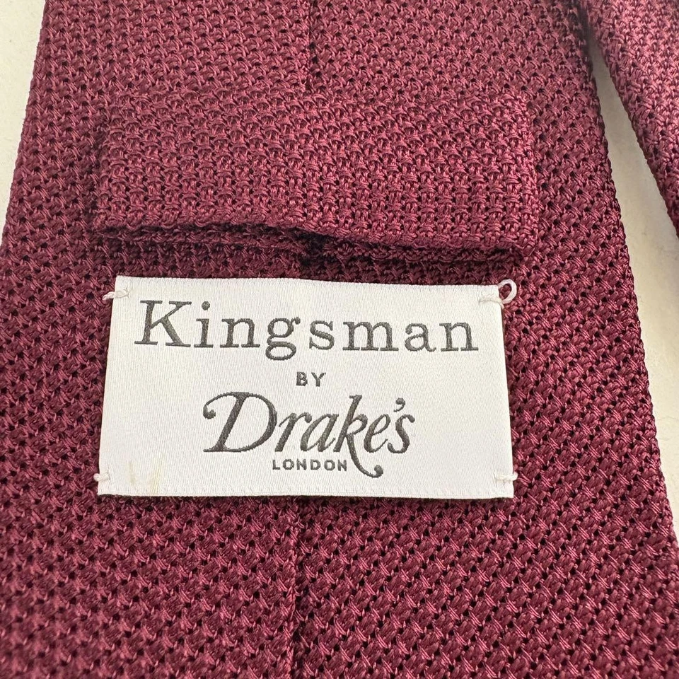 Drake's Neck Tie Red Solid Color 100%Silk Handmade in England excellent gift F/S - Image 2 of 4