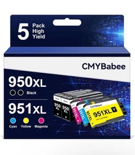 HP Ink 950XL 951XL Combo Pack (x2Black Cyan Magenta Yellow 5 Packs)New