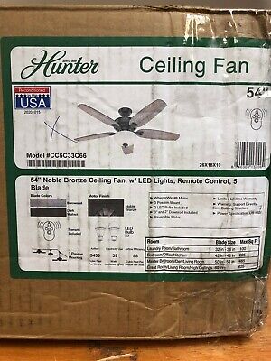 Hunter Fan The Channing 54 Casual Indoor Ceiling Noble Bronze W Light Kit Hunter Fan The Channing 54 Casual, Hunter Channing Ceiling Fan Remote Manual
