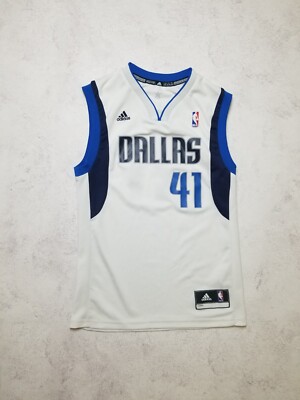 Dallas Mavericks #41 Dirk Nowitzki Adidas Jersey Men's 2XS White