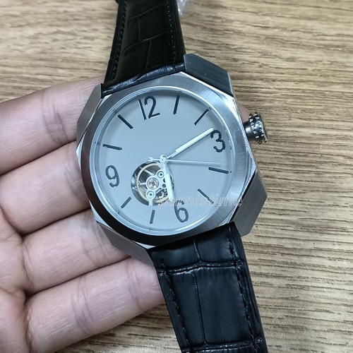 Parnis 40mm Automatikwerk Herren Mechanische Uhr Eckiges Gehäuse Hohl Fliegenrad - Bild 5 von 24