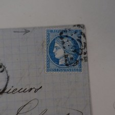 CÉRÈS N°60A - VARIÉTÉ sur LETTRE - FILET D'ENCADREMENT NORD DÉFORMÉ
