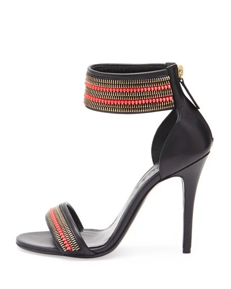 $595 ALEXANDER MCQUEEN SANDALO ALLA CAVIGLIA CON CERNIERA TAGLIA 36 6 US