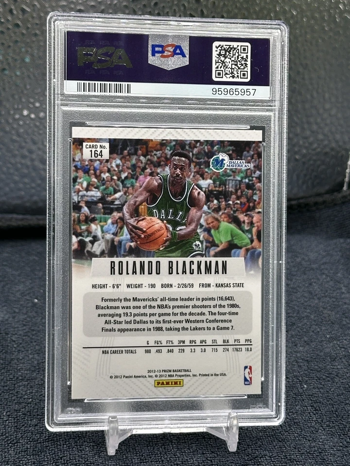 2012 Panini Prizm Rolando Blackman Silver Prizm PSA 9 Mint - Image 2 of 2