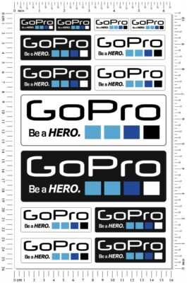 GoPro Action Kamera Aufkleber Laminiert Auto Fahrrad Helm Surf Set Be a Hero