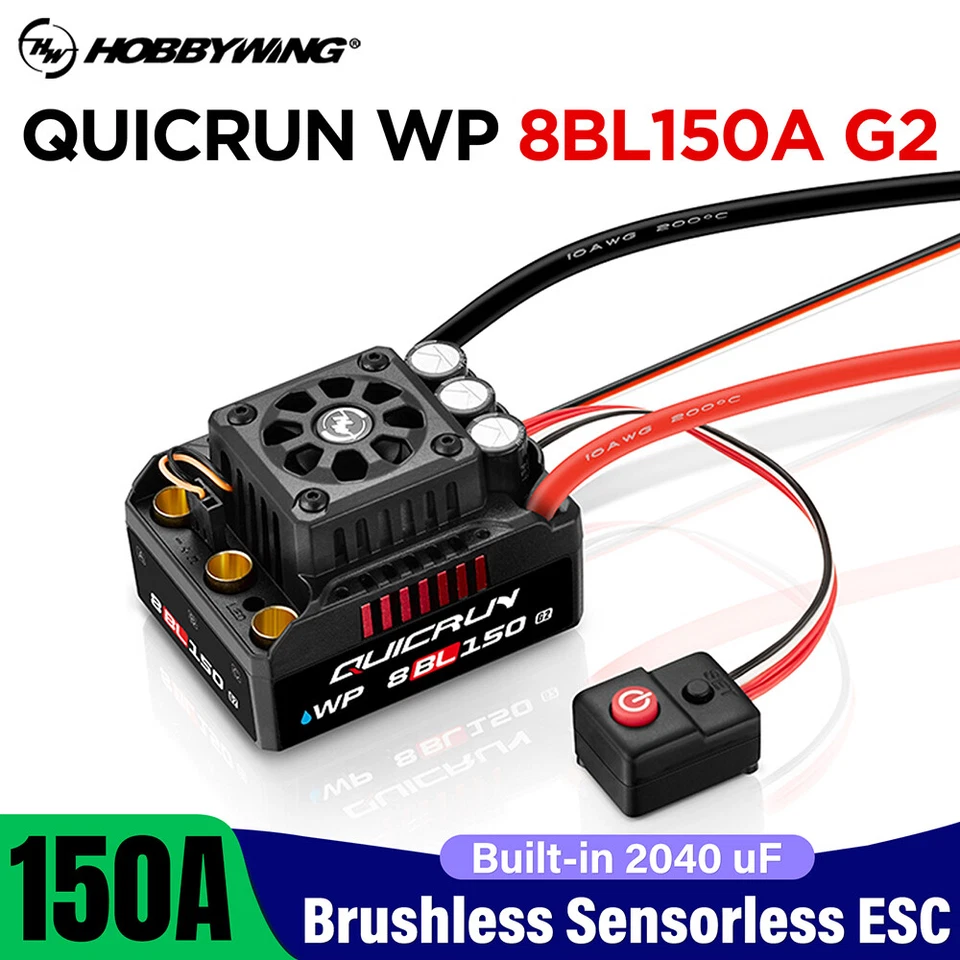 Hobbywing Quicrun 8BL150 G2 150A ESC bürstenlos für 1/8 RC Truck Monster Truck - Bild 3 von 4