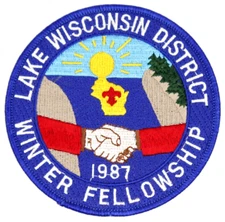Vintage 1987 Winter Fellowship Wisconsin District Patch Four Lakes Council Scout