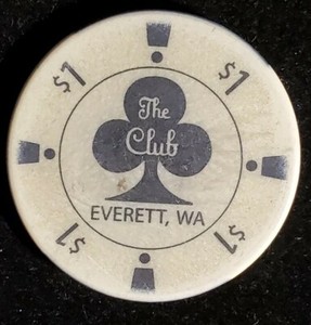 The Club $1 Casino Chip Everett, Washington. Our T9065