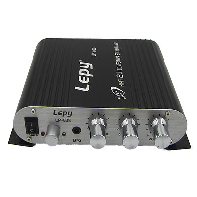 Lepy LP - 838 Car Channel Amplifier Stereo Subwoofer Audio Accessory Black