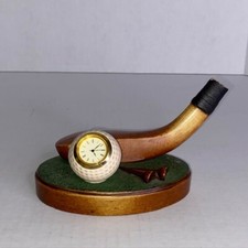 Golf Club Ball Clock Quartz Resin Club and Ball Vintage Great Britain