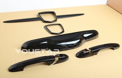US STOCK US-Spec FIAT ABARTH Gloss Piano Black Combo De-Chrome Trims 500 595 695