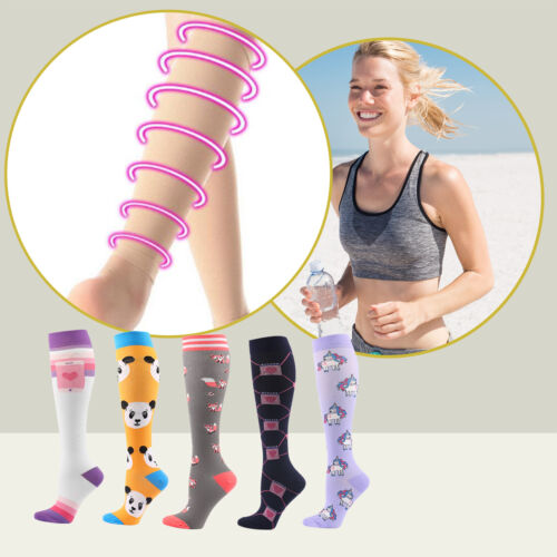 5 Pairs Compression Socks Graduated Support Calf Stockings Womens 20-30 mmHg S/M - Picture 32 of 39