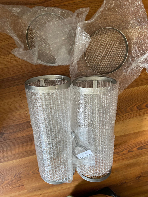 Rolling Grilling Baskets Grill BBQ Net Tube Stainless Steel Round Mesh