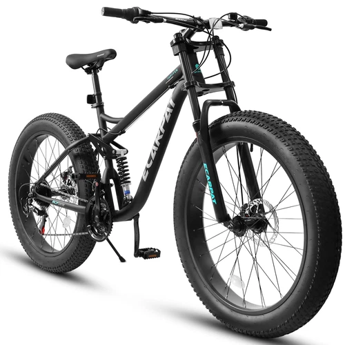 26" Mountain Bike,Full-Suspension 21 Speeds w/Disc-Brake MTB Bicycle, Fat Tire - Picture 2 of 42