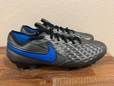 Nike Tiempo Legend 8 Elite FG ACC Soccer Cleats Black/Blue AT5293-004 Mens 7.5