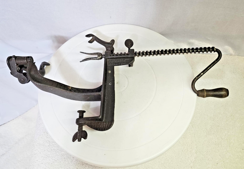 Vintage Gusseisen Apfelschäler Hudson Leominster Masse USA Bauernhof Küche Werkzeug