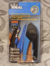 IDEAL Coax Cable RG-59 RG-6 RG6Q Compression Connector Kit w 4 Connectors 33-633